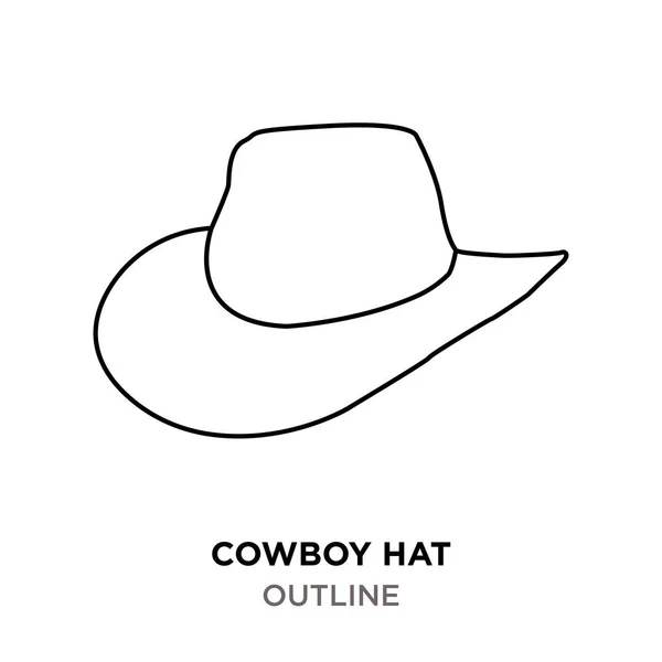 Cowboy chapéu esboço no fundo branco — Vetor de Stock