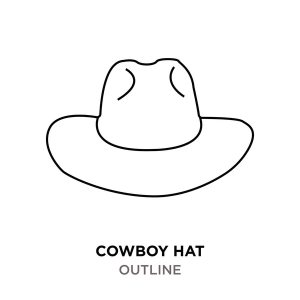 Kovboy şapkası Anahat Beyaz arka plan üzerinde — Stok Vektör