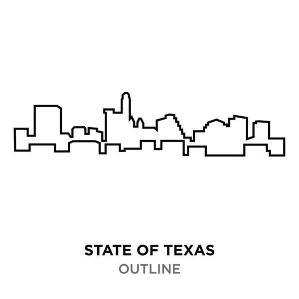 Teksas Anahat Beyaz arka plan üzerinde durumunu — Stok Vektör