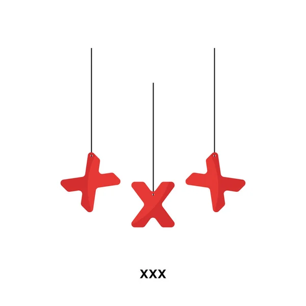 Иконка xxx, выделенная на белом фоне для дизайна веб, мобильных телефонов и приложений — стоковый вектор