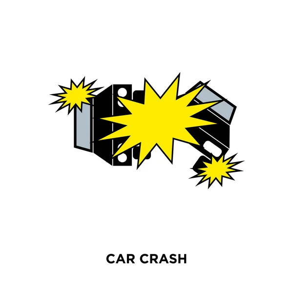 Ícone de acidente de carro isolado no fundo branco para a sua web, celular —  Vetores de Stock