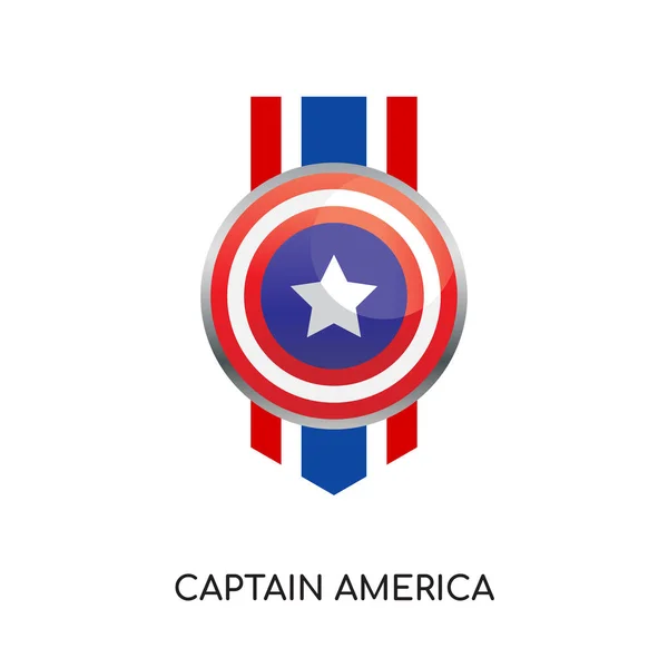 Capitaine america logo isolé sur fond blanc pour votre web , — Image vectorielle