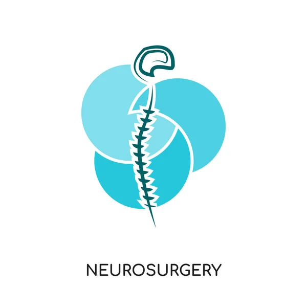 Logo de neurocirugía aislado sobre fondo blanco para su web, mafia — Archivo Imágenes Vectoriales