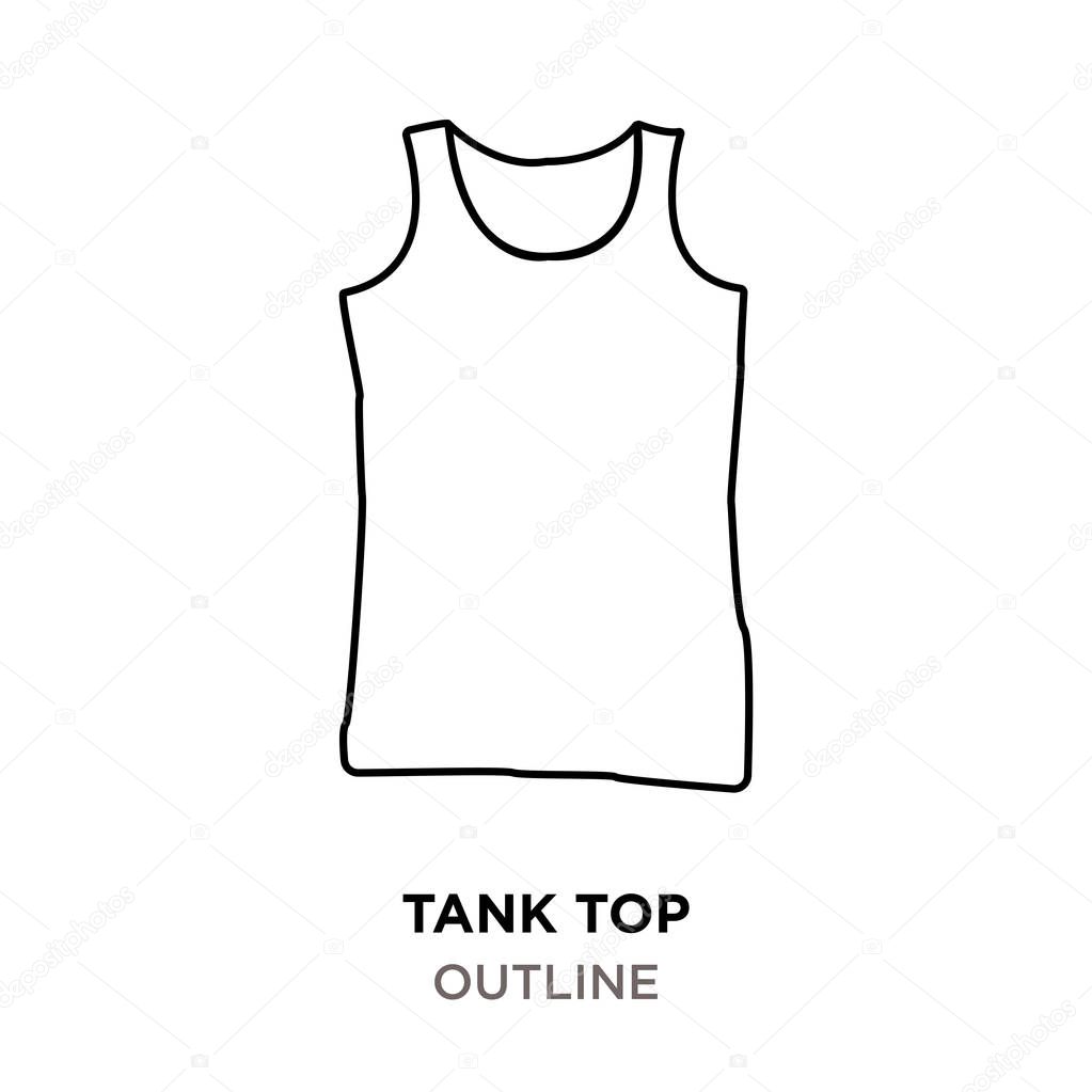 tank top outline on white background — Stock Vector ©