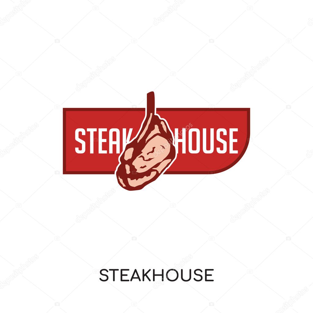 Steakhouse logo isolated on white background for your web, mobile and app design