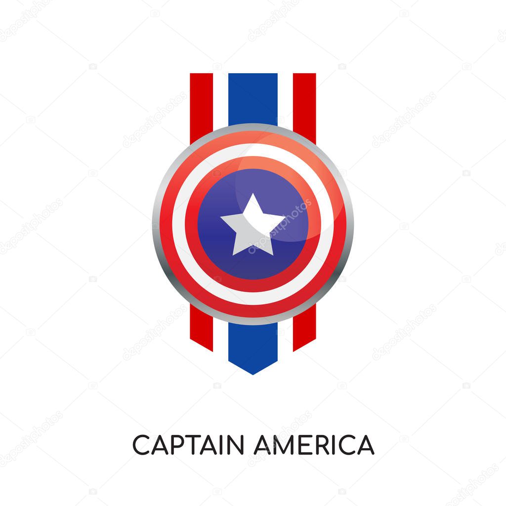 captain america logo isolated on white background for your web, 