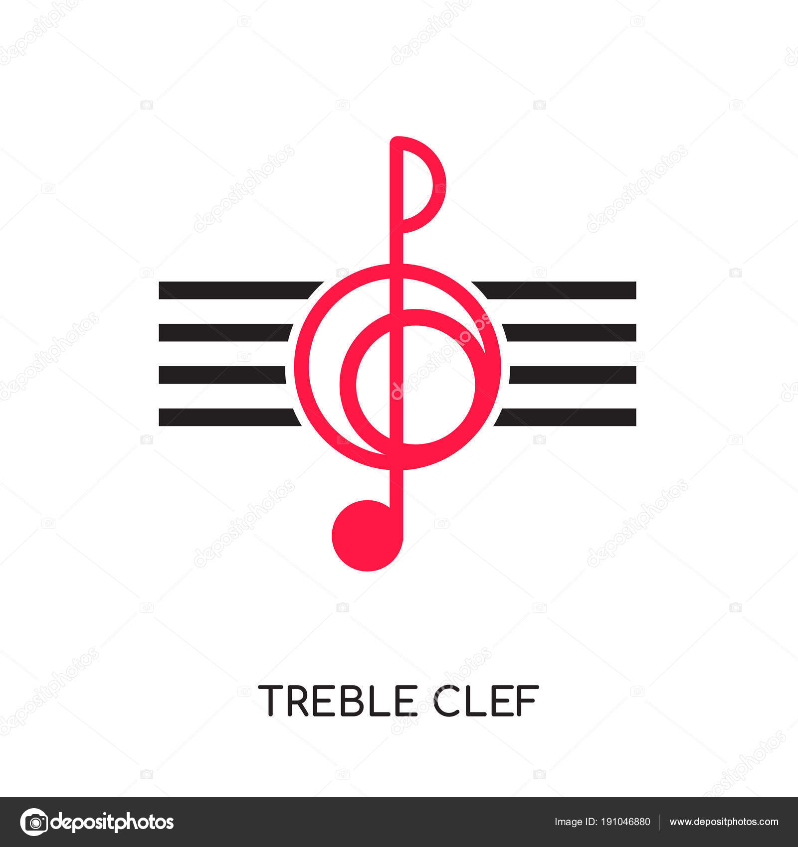 Treble Clef Logo Isolated On White Background For Your Web Mobi