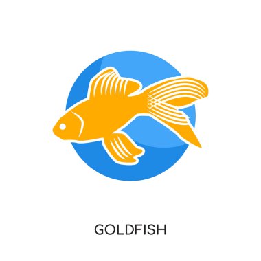 web, mobil için beyaz arka plan üzerinde izole goldfish logosu 