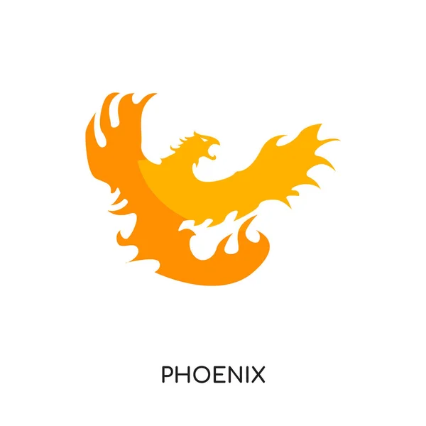 Изображение логотипа феникса изолировано на белом фоне для вашего интернета, мо — стоковый вектор