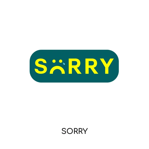 Sorry logo isolated on white background for your web, mobile and — Stock Vector