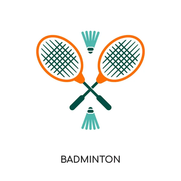 Badminton projektowanie logo na białym tle na białym tle dla sieci web, — Wektor stockowy