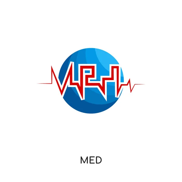 Med logo isoliert auf weißem Hintergrund für Ihr web, mobile und ein — Stockvektor