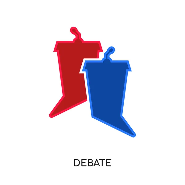Dibattito logo isolato su sfondo bianco per il tuo web, mobile e — Vettoriale Stock