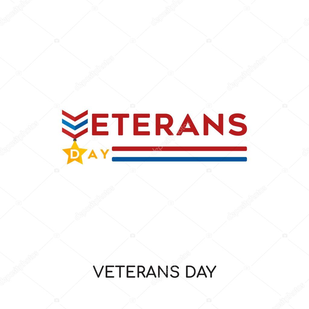 Veterans day logo isolated on white background for your web, mobile and app design