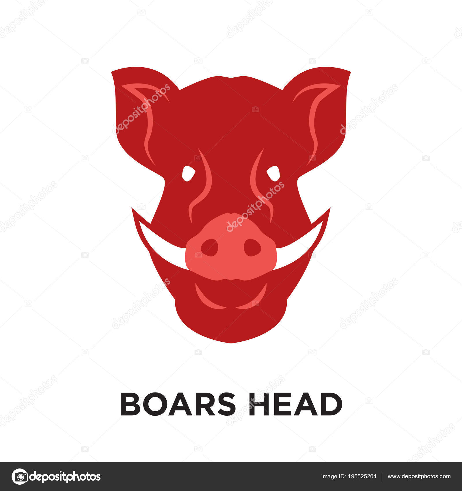 Boars head logo isolated on white background , colorful vector i Stock