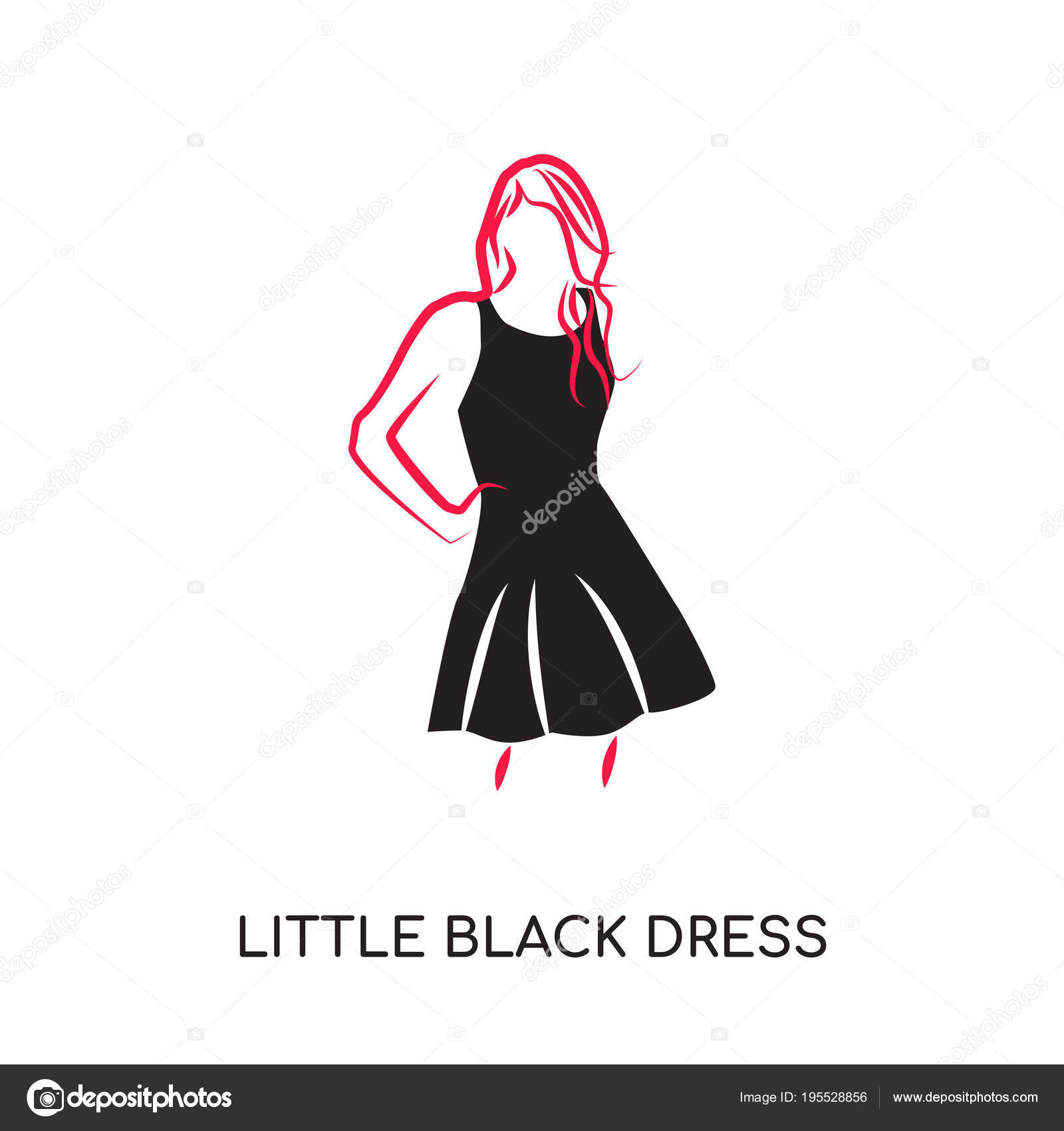 Little black dress logo isolated on white background , colorful Stock  Vector by ©vectorgalaxy 195528856