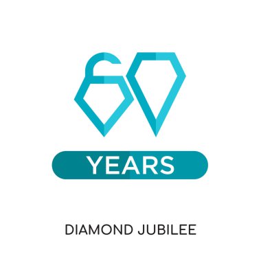 diamond jubilee logo isolated on white background , colorful vec clipart