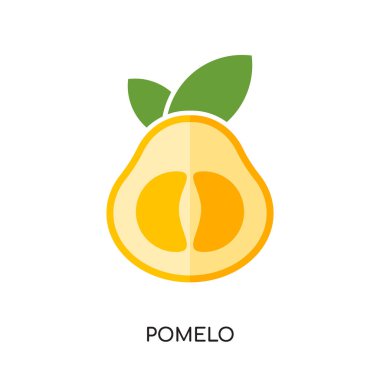 Beyaz arka plan üzerinde renkli vektör simge izole pomelo logosu,