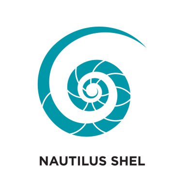 nautilus kabuğu logosu beyaz arka plan üzerinde renkli vect izole