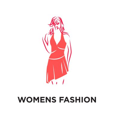 Beyaz arka plan üzerinde renkli vect izole kadın moda logosu