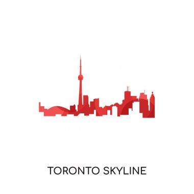 toronto manzarası logosu beyaz arka plan üzerinde renkli vec izole