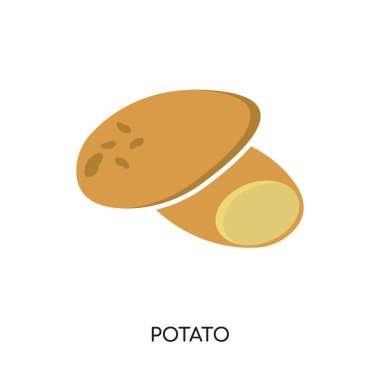Beyaz arka plan üzerinde renkli b izole patates logo vektör simge