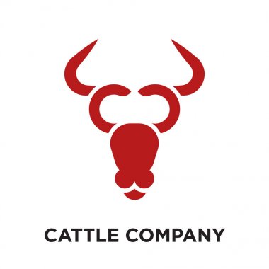 Beyaz arka plan üzerinde renkli vect izole sığır şirket logosu