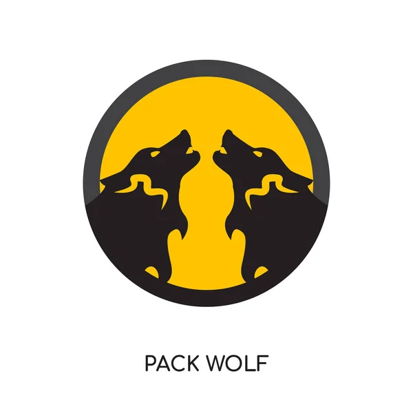 Pack wolf logo isolated on white background , colorful vector ic — Stock Vector