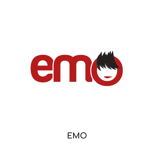 Emo logo isolado no fundo branco, ícone vetorial colorido, br —  Vetores de Stock