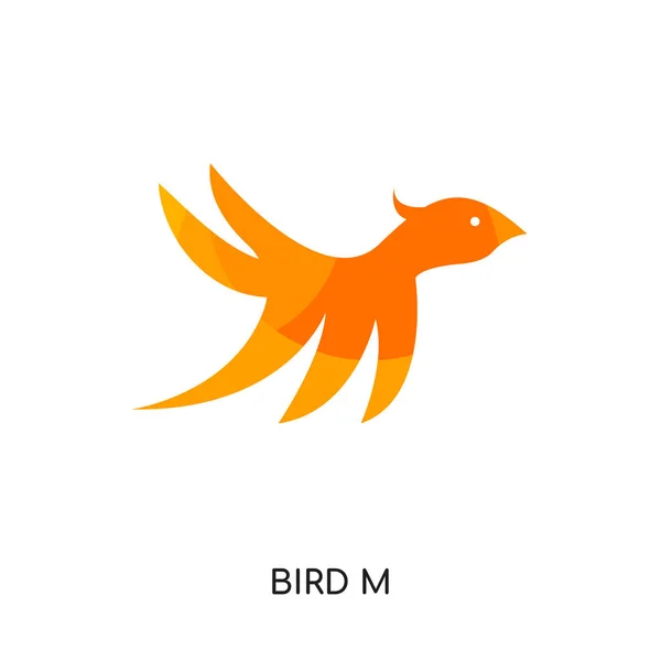 Oiseau m logo isolé sur fond blanc, icône vectorielle colorée , — Image vectorielle