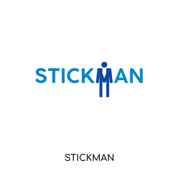 Stickman logo isolated on white background , colorful vector ico — Stock Vector