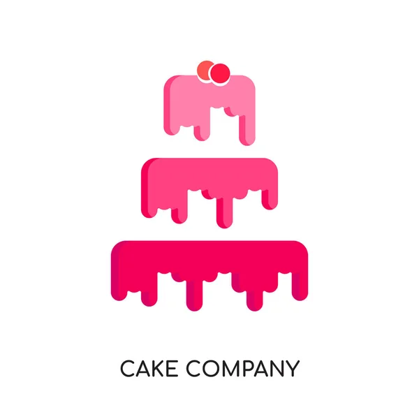 Logo de l'entreprise gâteau isolé sur fond blanc, vecteur coloré — Image vectorielle