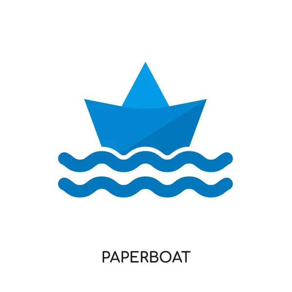 Paperboat logo isolated on white background , colorful vector ic — Stock Vector
