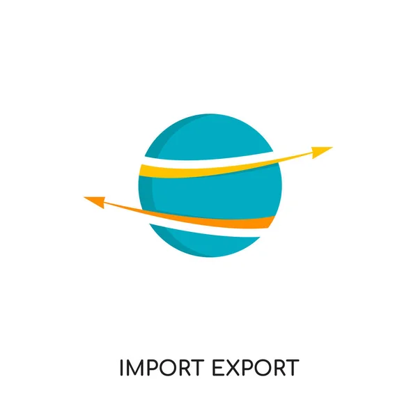 Ithalat ihracat logo tasarımı beyaz arka plan üzerinde colorfu izole — Stok Vektör