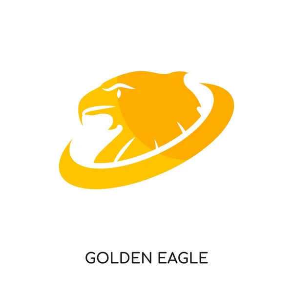 Golden eagle-logo geïsoleerd op een witte achtergrond, kleurrijke vector — Stockvector
