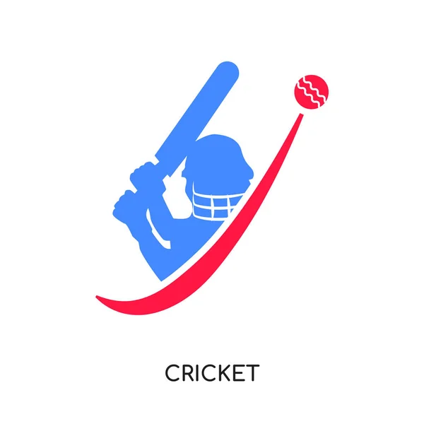 白い背景に、カラフルな vect に分離されたクリケット ロゴ デザイン — ストックベクタ