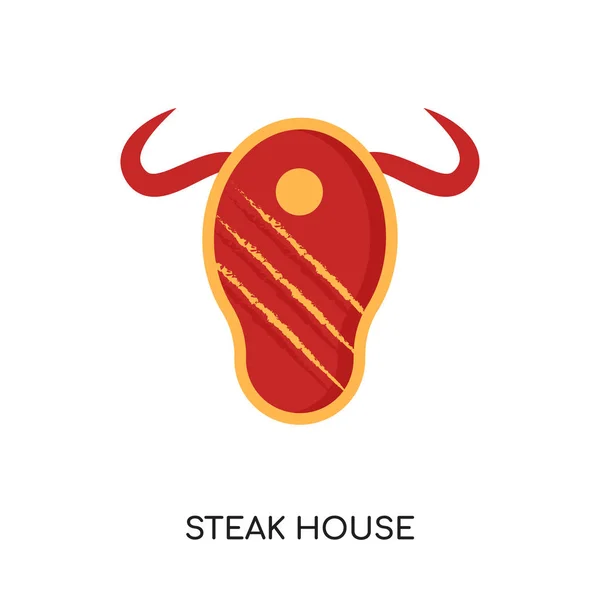 Steak house logo isolated on white background , colorful vector — Stock Vector
