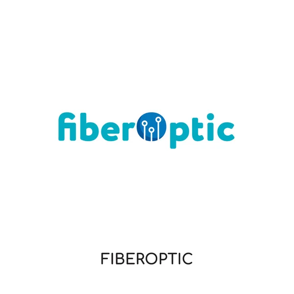 fiber optik logosu beyaz arka plan üzerinde renkli vektör izole 