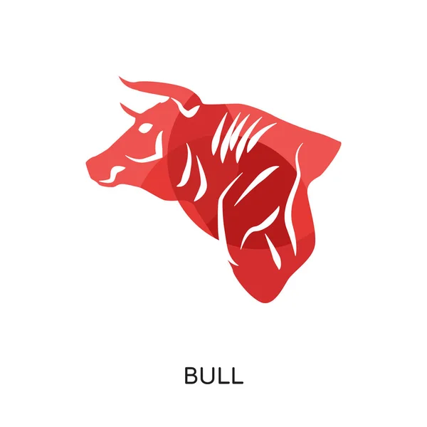 Projeto do logotipo touro isolado no fundo branco, marca colorida s —  Vetores de Stock