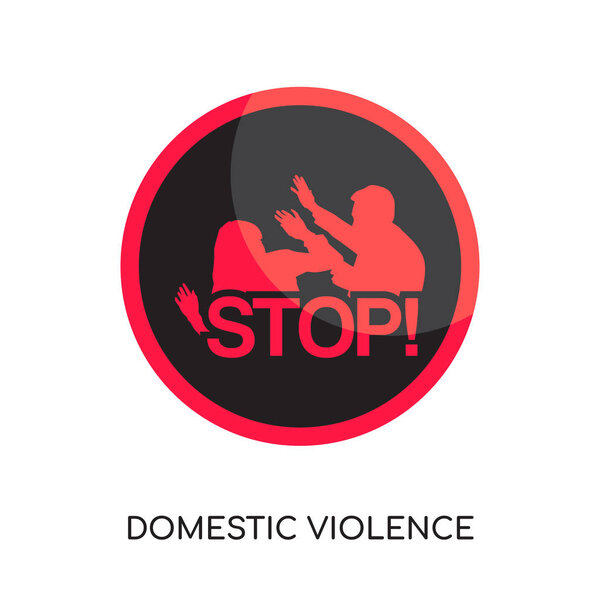 domestic violence logo isolated on white background , colorful v