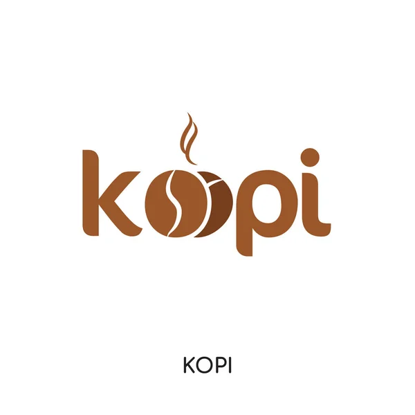Logo kopi isolated on white background , colorful vector icon, b — Stock Vector