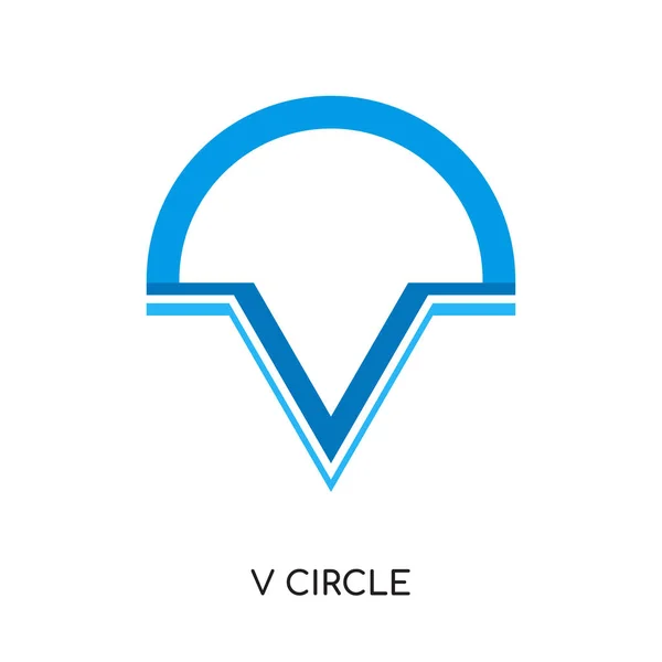 V círculo logotipo isolado no fundo branco, sinal de marca colorida — Vetor de Stock