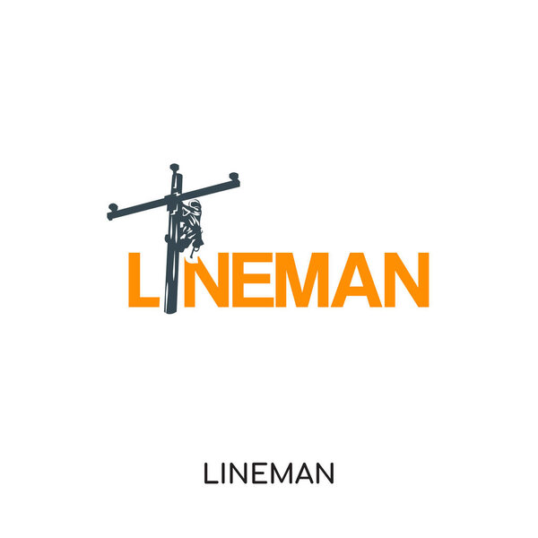 lineman logo isolated on white background , colorful vector icon