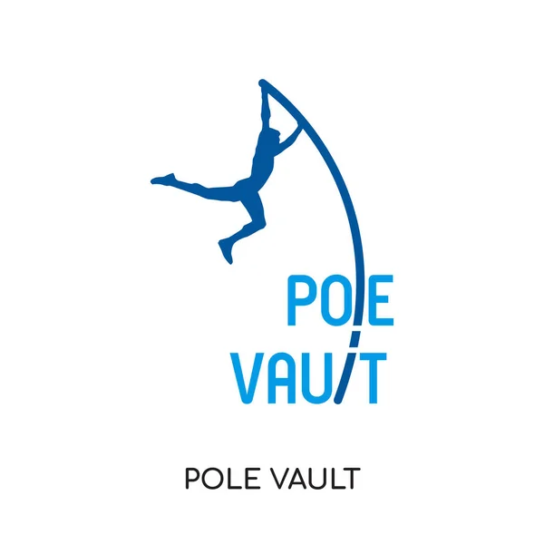 Pole vault logo isolated on white background , colorful vector i — Stock Vector