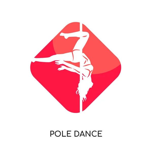 Biegun taniec logo na białym tle na białym tle, kolorowe vector — Wektor stockowy