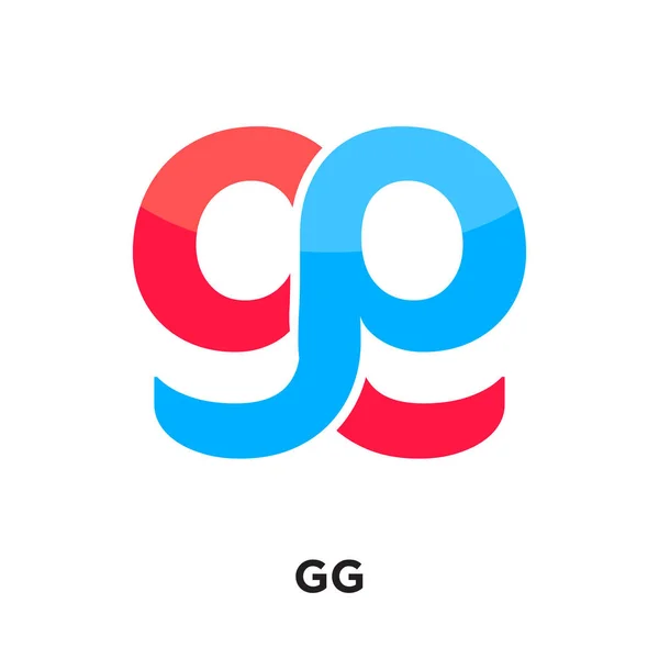 Gg のロゴをデザインに孤立した白い背景に、カラフルな ic をベクトル — ストックベクタ