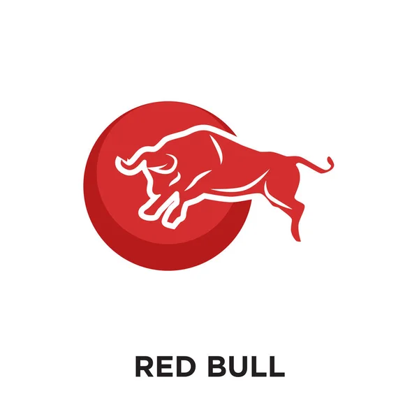 Logotipo vermelho touro branco isolado no fundo branco, colorido vect —  Vetores de Stock