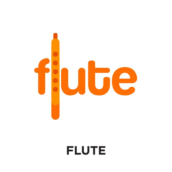 Flute logo isolated on white background , colorful vector icon, — Stock Vector