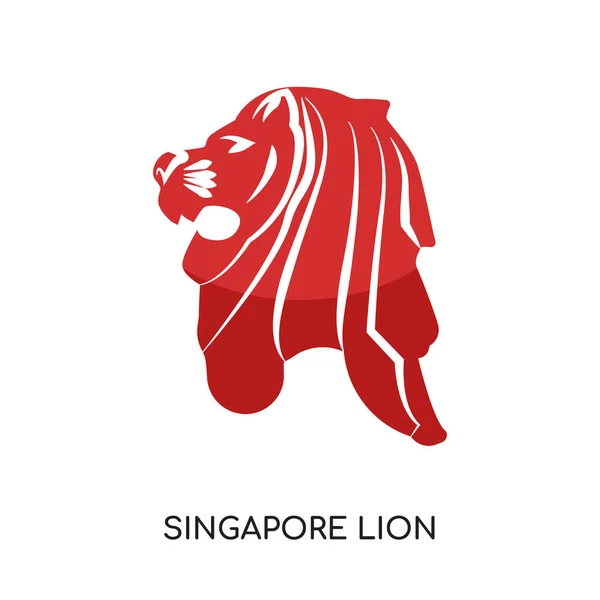 Singapur aslan logosu beyaz arka plan üzerinde renkli vect izole