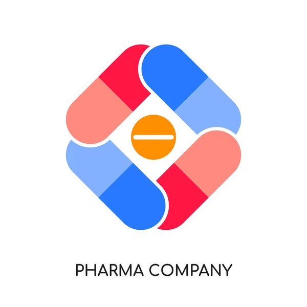 Logo de la compañía farmacéutica aislado sobre fondo blanco, colorido vect — Vector de stock